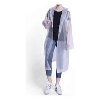 Capa Impermeável Pvc Grossa Longa C/ Capuz Transparente Epis Preto G
