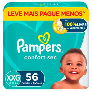 Kit 2 Fralda Infantil Pampers Confort Sec Tamanho XXG Leve Mais Por Menos com 56 Fraldas em Oferta na Shopee