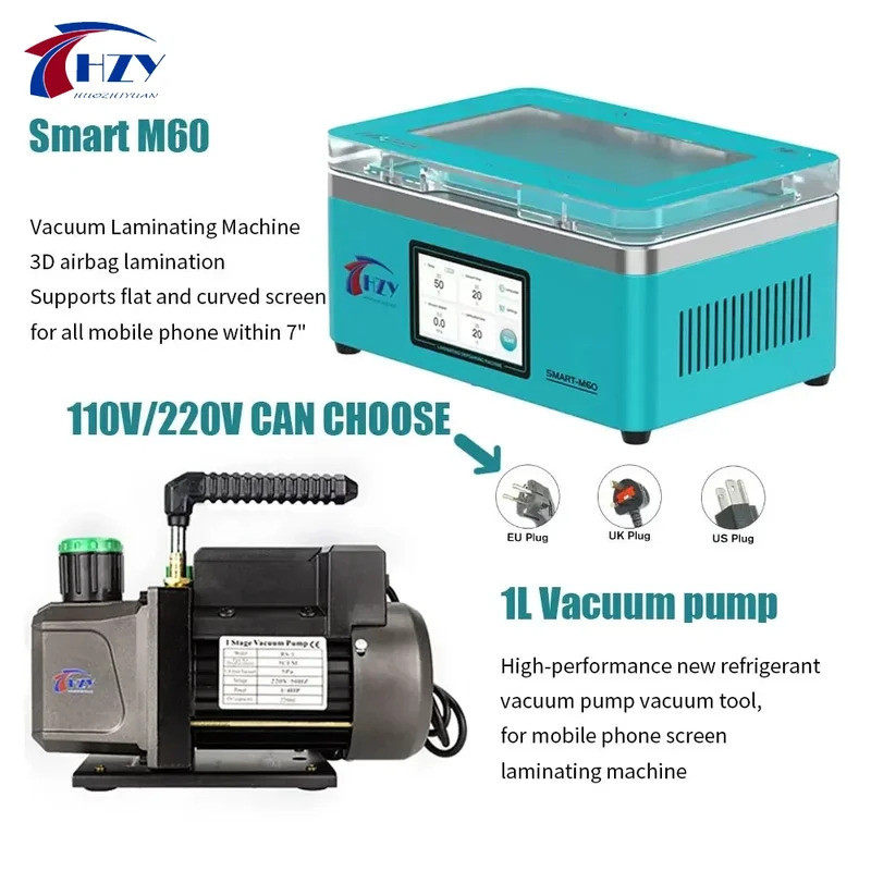 HZY M60 Mini Máquina Laminada A Vácuo Com Tela LCD Para iPhone Relógio De Toque Curvada Plana Remodelar Air Bag Laminado
