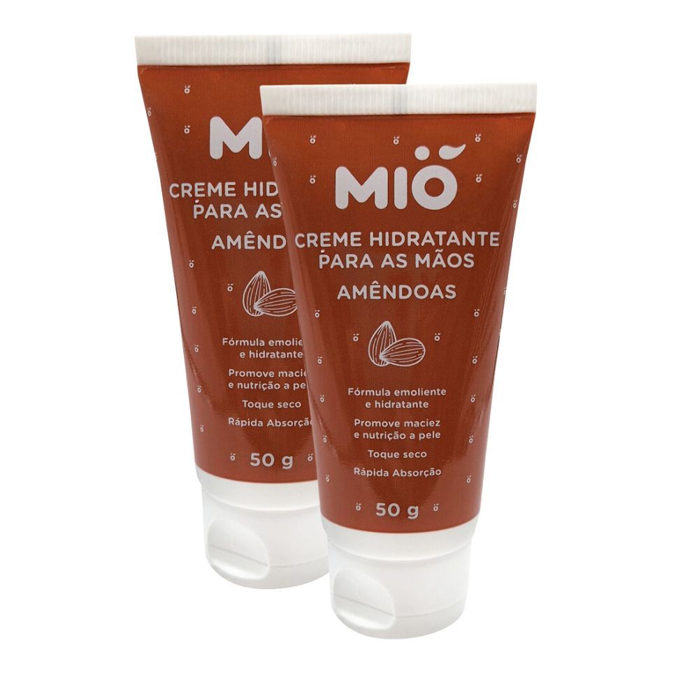Kit 2 Creme Hidratante Mió para as Mãos Amêndoas 50g em Oferta na Shopee