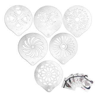 Kit 6 Moldes Decorativo em Inox Café Barista Cafeteria 8,5cm em Oferta na Shopee