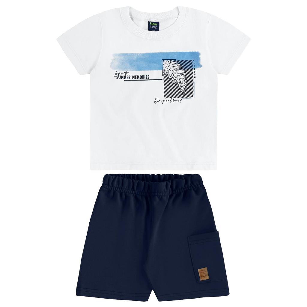 Conjunto Camiseta Tropical Bermuda Bee Loop