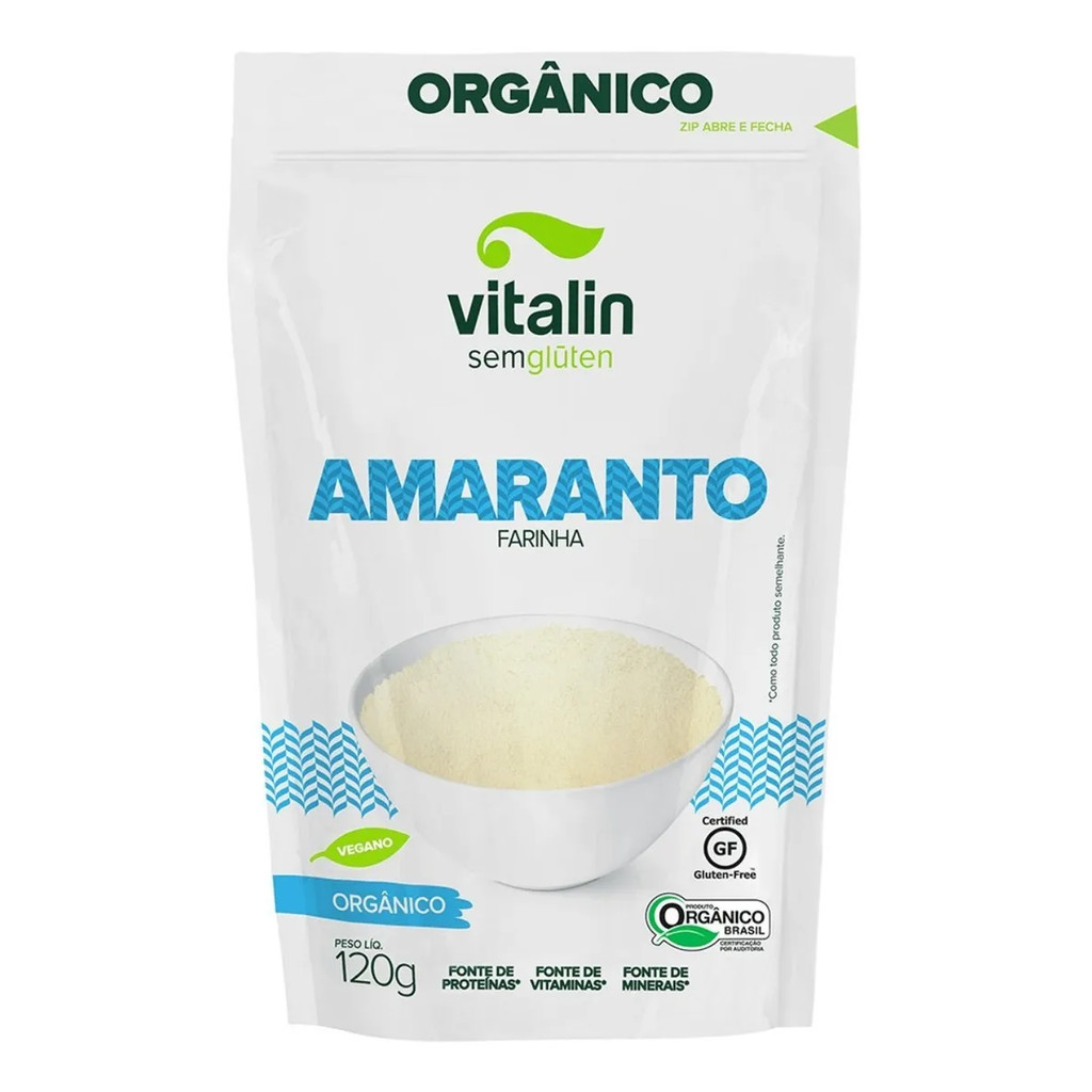 AMARANTO FARINHA ORGANICO VITALIN 120G (D) em Oferta na Shopee
