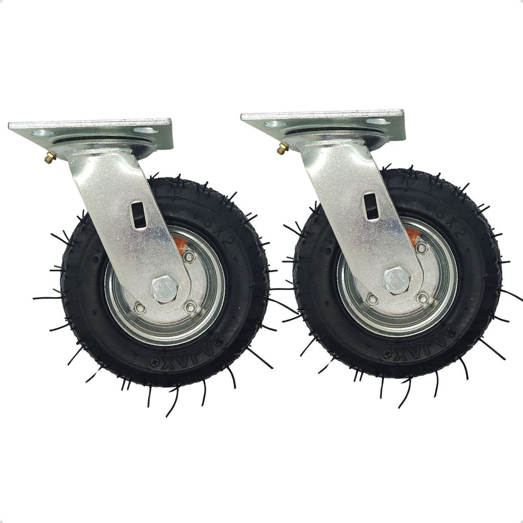 Kit 02 Rodizio Pneumático Giratório 6x2 Cargo Speed 150 Kg cada unidade