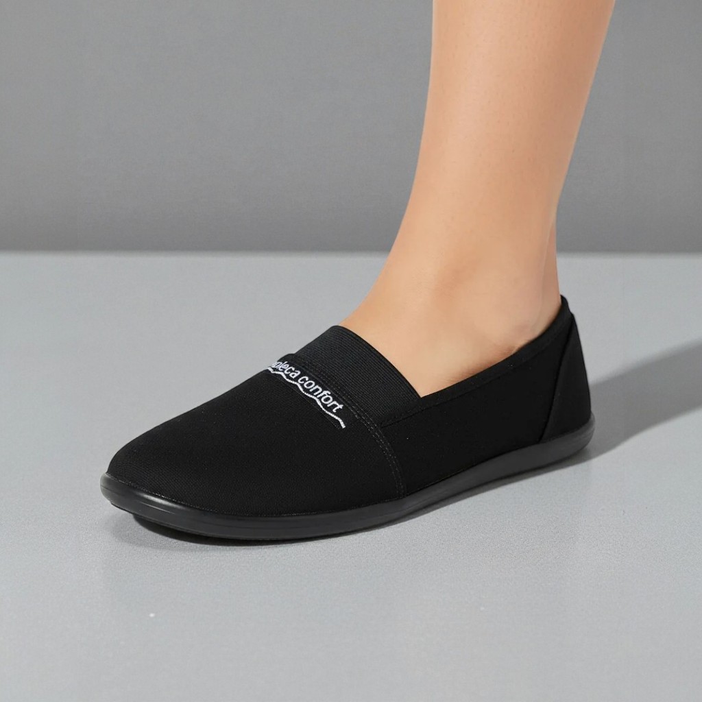 Sapatilha Feminina de Pano e Elástico Calce Fácil Confortável Moleca 52059