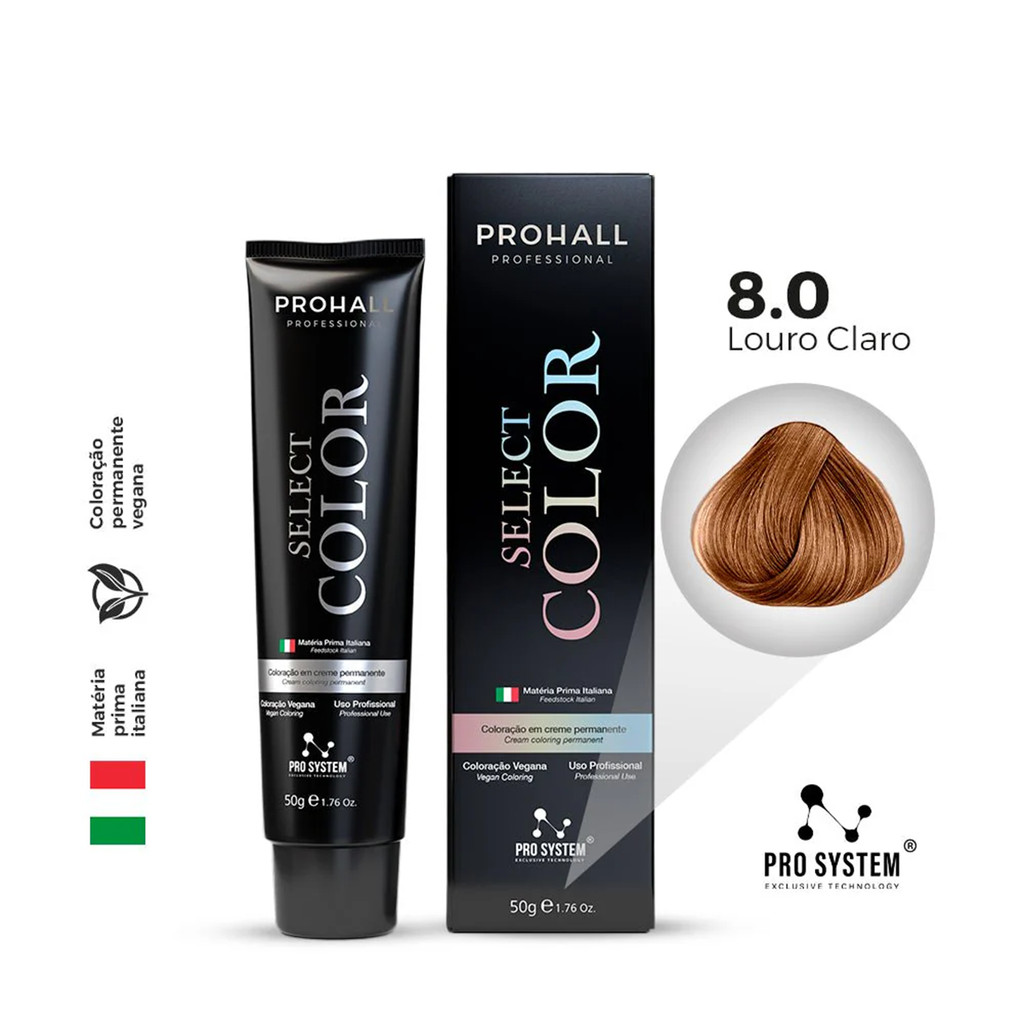 ProHall Coloração Permanente Para Cabelo Louro Claro 8.0