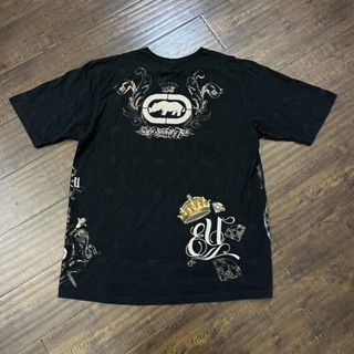 Retro Ecko Rhino Padrão Camiseta Y2K Grande Clássico Versátil Street Wear Algodão Casal Top em Oferta na Shopee
