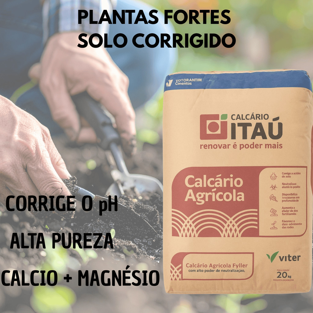 Calcario Dolomítico Branco Corretor De Solo Agricola Itau Jardim Hortaliças Flores Rosa Do Deserto