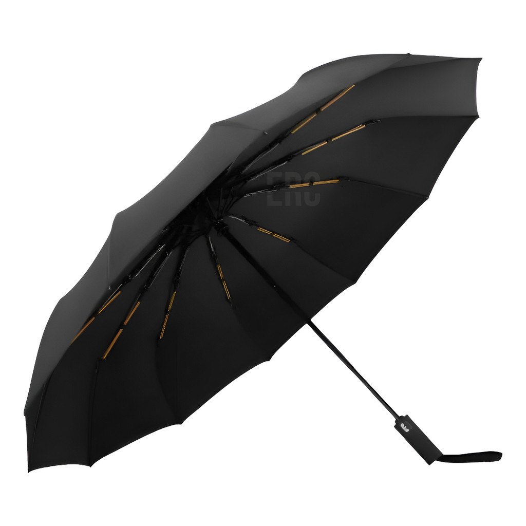 Guarda Chuva Abre E Fecha Automático Reforçado Contra Vento Cor Preto Desenho Do Tecido Liso