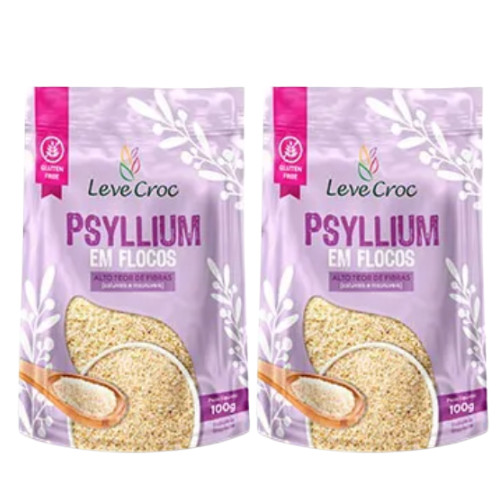 Kit 2 Psyllium Psilium Premium Flocos 100g Puro Leve Croc