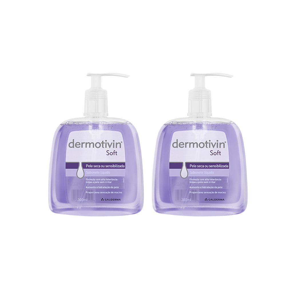 Kit 2 Sabonete Líquido Dermotivin Soft Pele Seca ou Sensibilizada 300ml em Oferta na Shopee