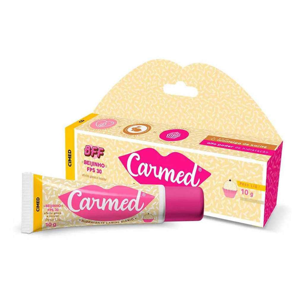 Hidratante labial Carmed Protetor FPS30 Beijinho 10g em Oferta na Shopee