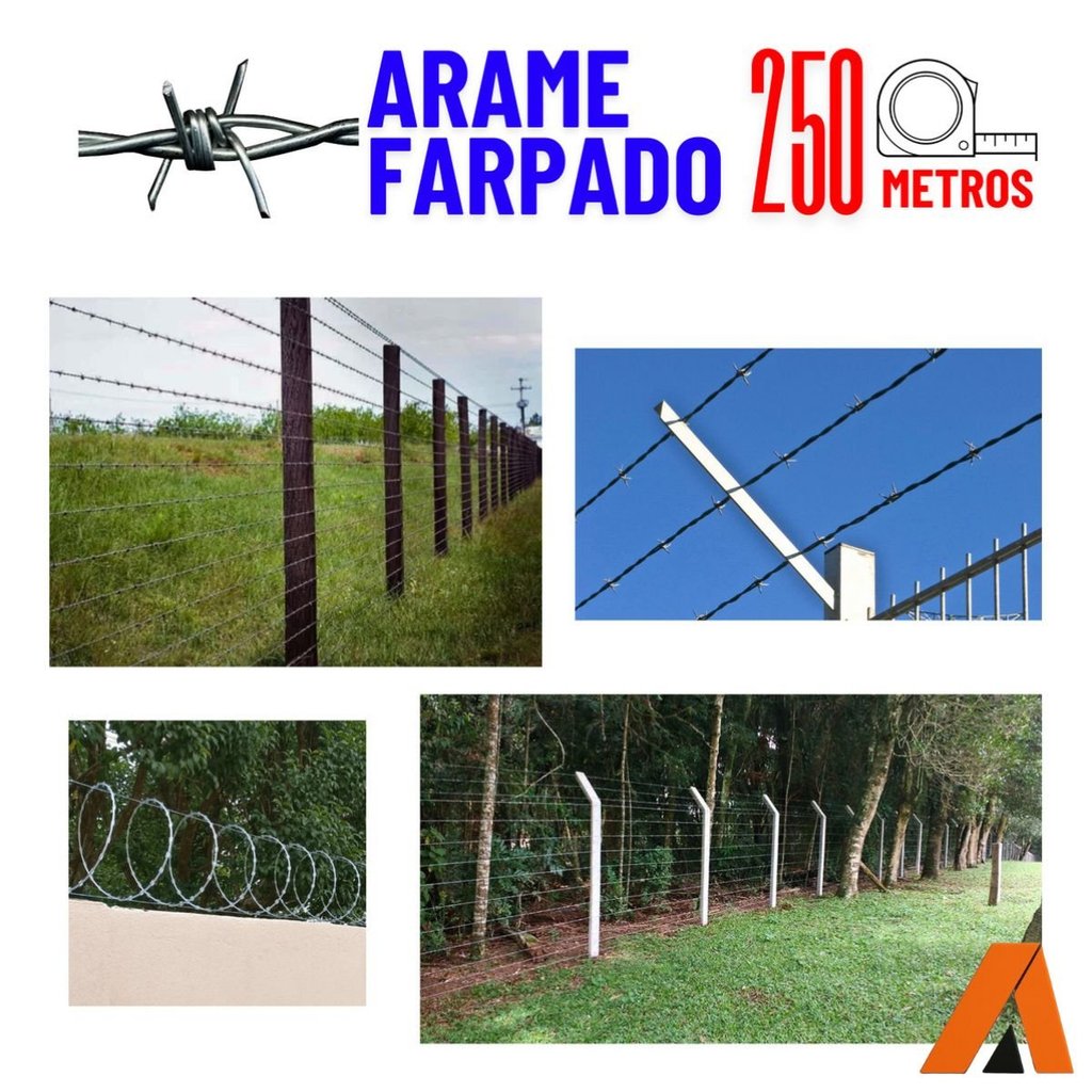 Arame Farpado Zincado Fio 18 Duplo Entrelaçado 250 Metros