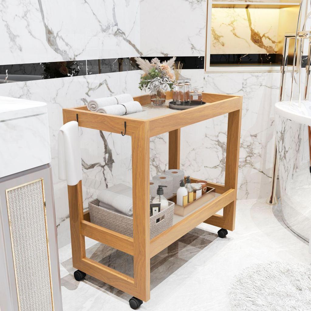 Balcao Carrinho Com Rodas Holambra Perola em Oferta na Shopee