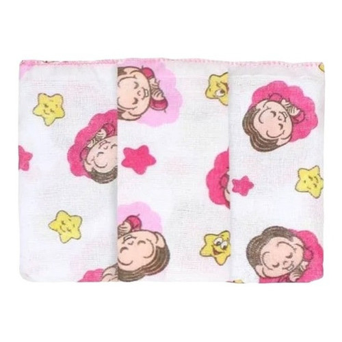 Toalhinha Paninho De Boca 03-pçs T. Da Mônica 100% Algodão