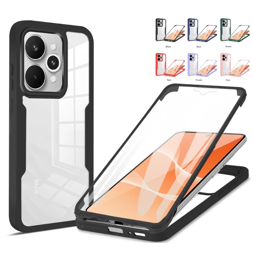 Para Realme 15 14 Pro C75X C75 C71 14X Nota 70T 4G 5G 360 Corpo Inteiro Frente + Volta Claro Caso Do Telefone Filme De T