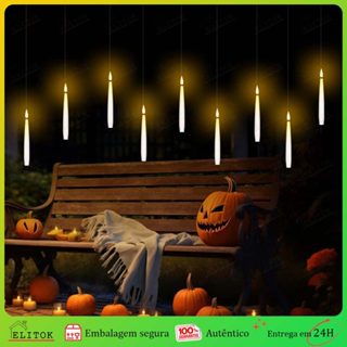 Kit 12 Velas Flutuantes Decorativas LED Sem Fio Com Varinha Mágica Para Festa Natal Halloween Casamento em Oferta na Shopee