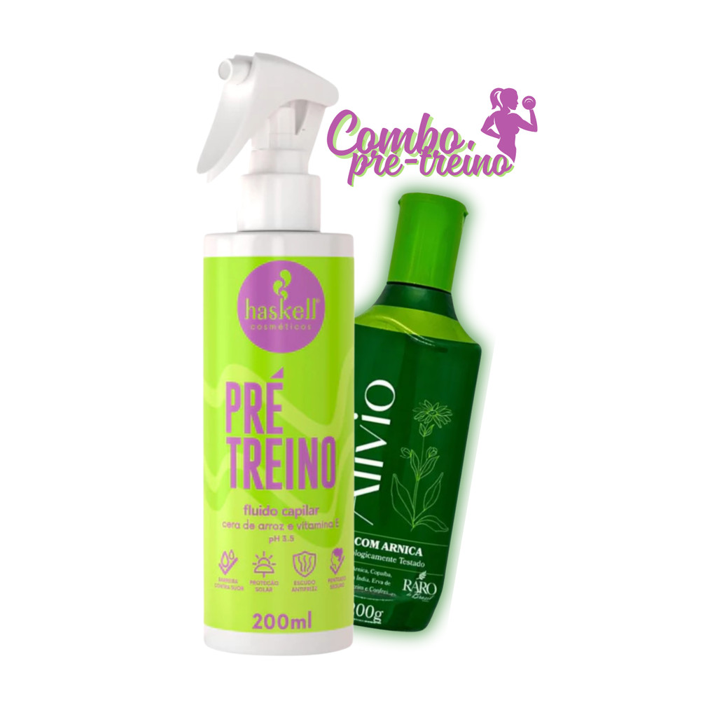 kit Pré-treino Haskell + Gel Massageador de Arnica Alívio