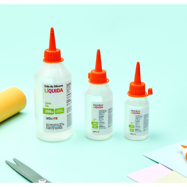 Cola Silicone Liquida 60/100/250ml Escolar Infantil Leo&Leo