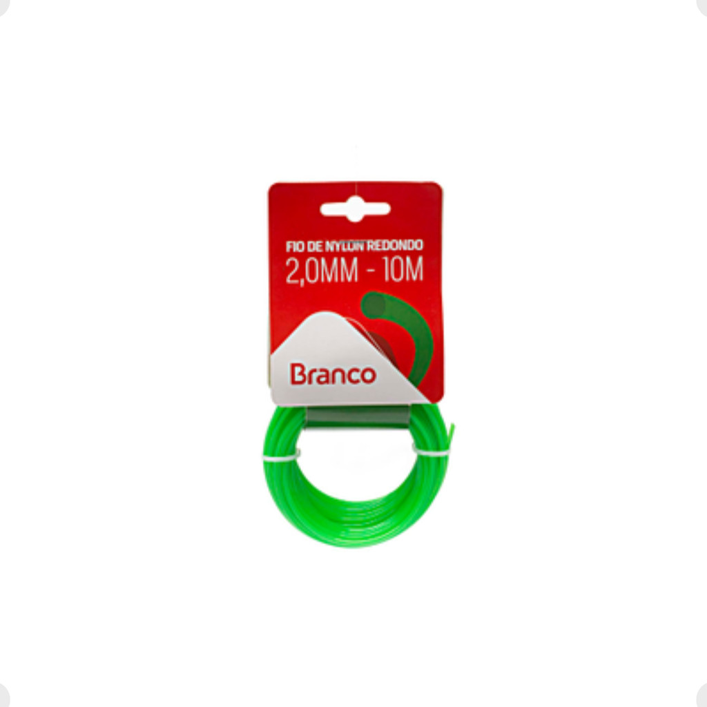 Fio de Nylon Redondo 2,0mm para Roçadeira Rolo com 10m