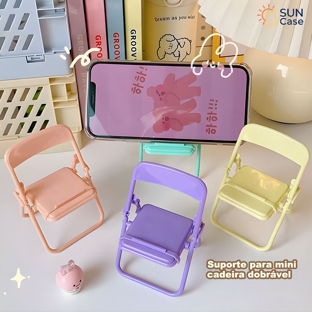 Suporte Para Celular Formado Cadeira Dobrável Mini Mesa Apoio em Oferta na Shopee