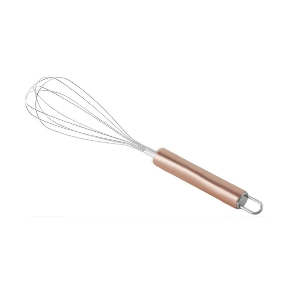 Batedor de Ovo Claras Gemas Fouet Inox Manual Génova Rose Gold Bolo Torta Pudim Kehome