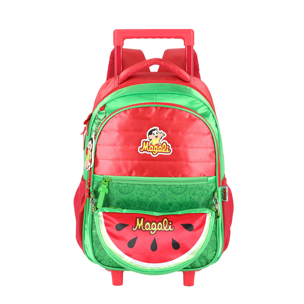 Kit Turma da Monica Mochila Carrinho Estojo Lancheira Escolar