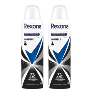 Kit 2 Desodorante Antitranspirante Aerosol Feminino Rexona Invisible 72 horas 150ml em Oferta na Shopee