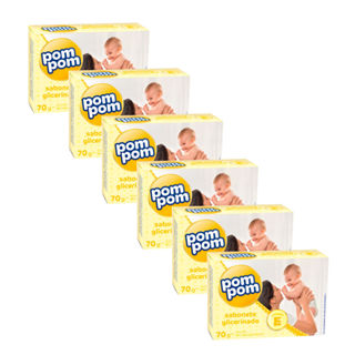 Kit 6 Sabonete em Barra Pom Pom Glicerina 70g em Oferta na Shopee
