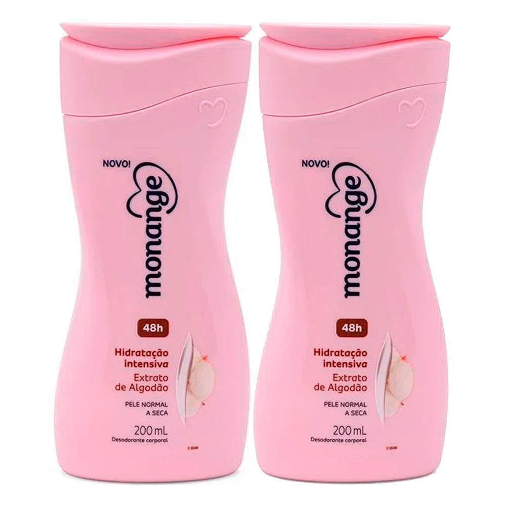 Kit 2 Hidratante Desodorante Monange Hidratação Intensiva Extrato de Algodão 200ml em Oferta na Shopee