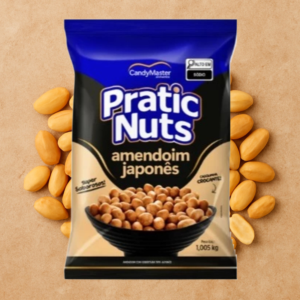 Amendoim Tipo Japonês Crocante Pratic Nuts 1,005KG