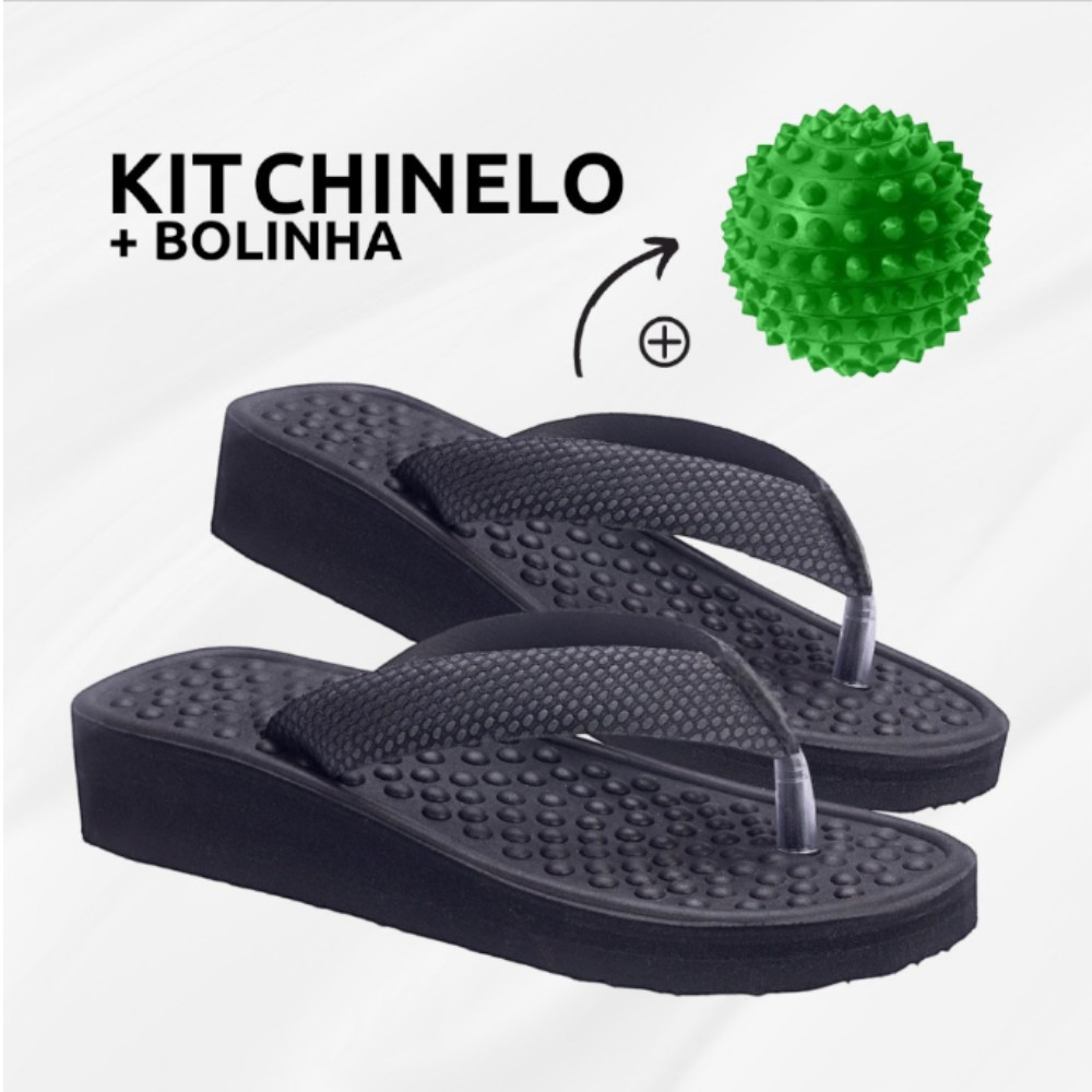 Kit 2 Pares De Chinelo Ortopédico  Para Esporão e Fascite + Bola de Cravo