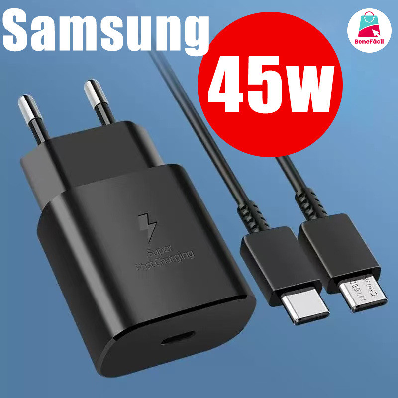 Carregador Rápido 45W Tipo-C Original com Eficiência Energética carregador para celular +cabo de carregamento