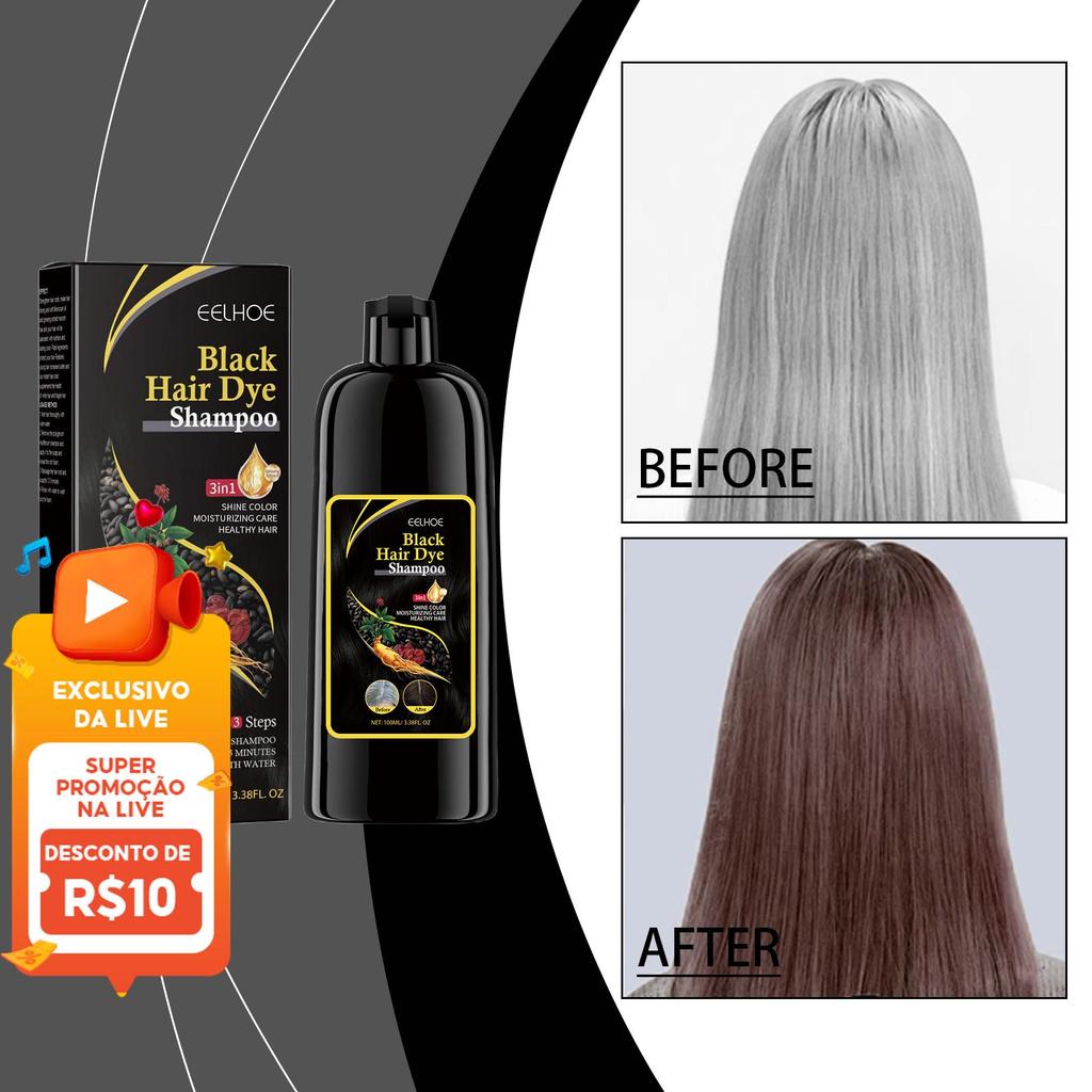 Shampoo Escurecimento Capilar Com Extrato He Shou Wu-Hidratante Profundo , Reparador 100ml