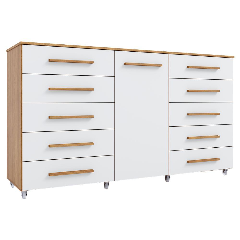 Cômoda Multiuso 10 Gavetas 1 Porta Ferrari com Rodízios em Oferta na Shopee