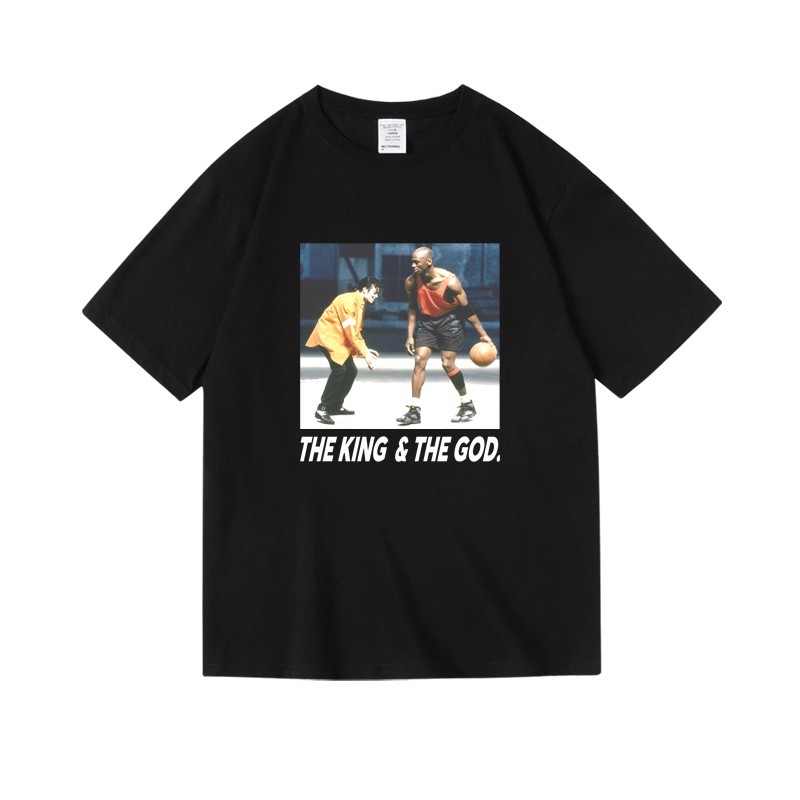 Camiseta Unissex Oversized Plus Size Feminina Masculina Michael Jackson Basquete Voo Memorial Estampada   Estilosa