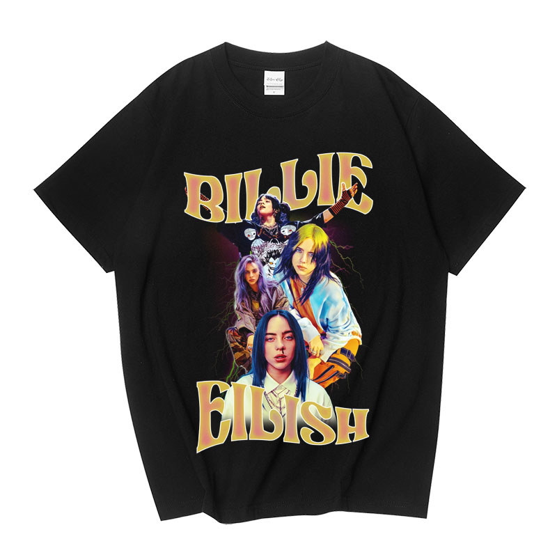 Camiseta Unissex Oversized Plus Size Feminina Masculina Billie Eilish Vintage Hip Hop Punk Moderna Estilosa Atemporal 