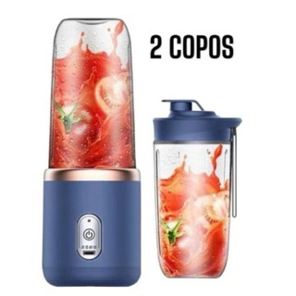 Imagem Mini Liquidificador Portátil Elétrico 400ML com 6 Lâminas, Espremedor de Suco, Alimentos, Misturador de Leite Smoothie