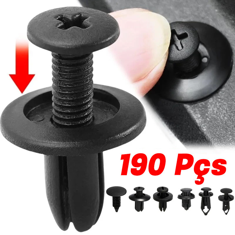 190pcs 6 Tamanhos Clip De Fixação De Peças Para Carros Kit De Fixação De Plástico Pára-choques Híbridos