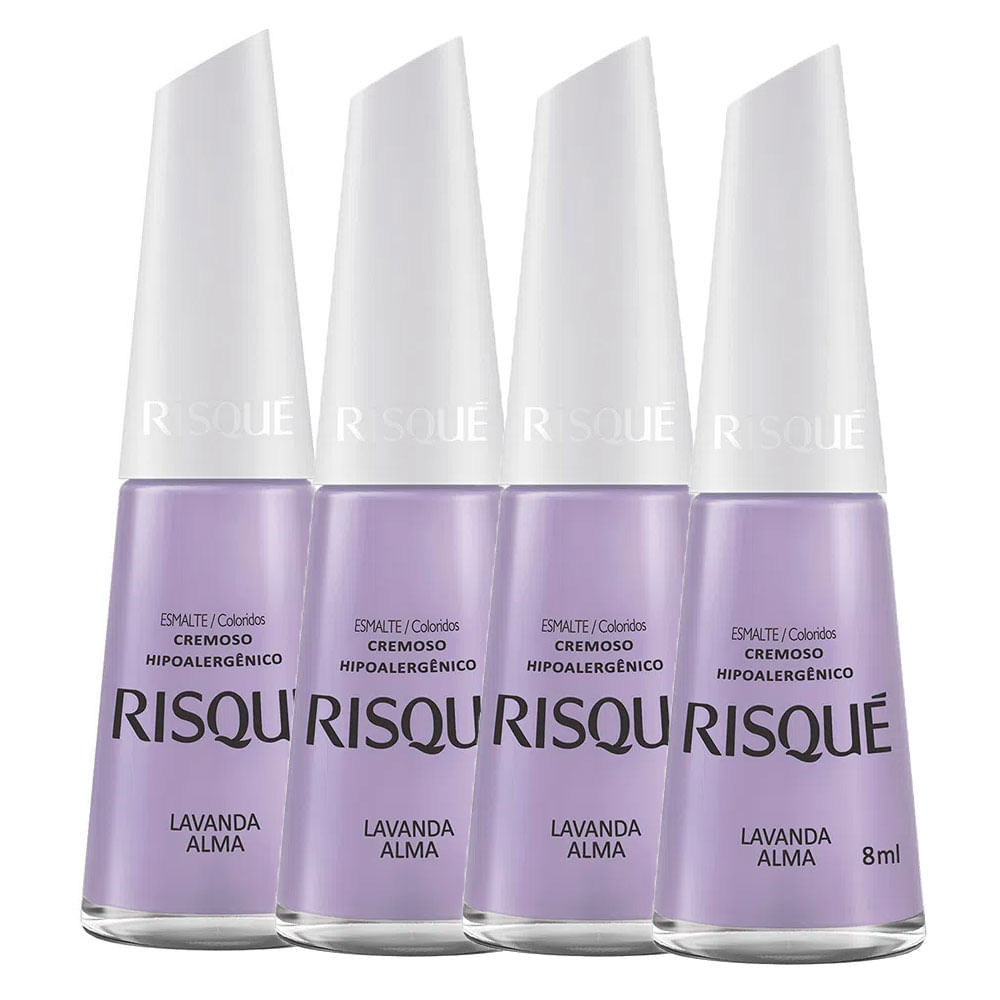 Kit 4 Esmalte Risqué Colorido Cremoso Lavanda Alma 8ml em Oferta na Shopee