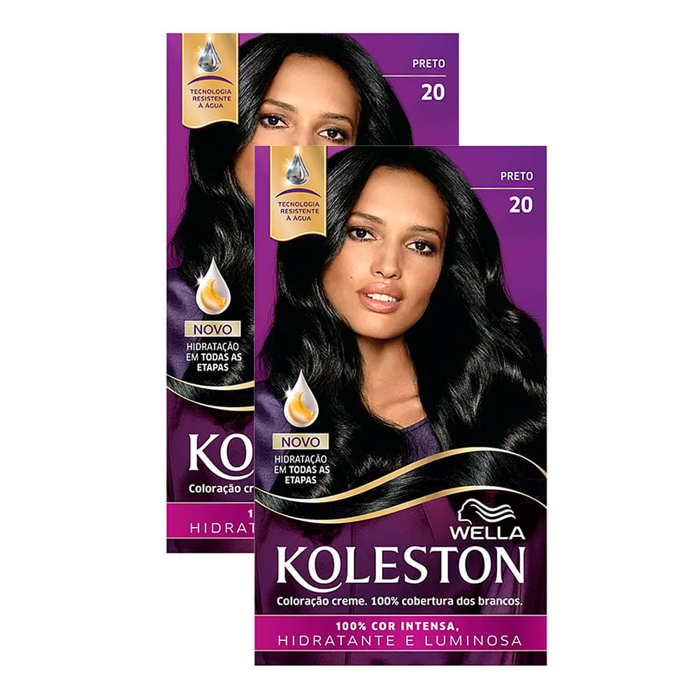 Kit 2 Tinta de Cabelo Koleston Preto 20 em Oferta na Shopee