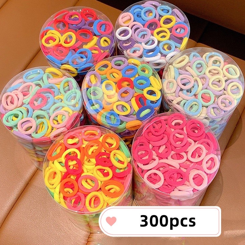 100-300pcs Faixas De Cabelo Para Crianças Em Nylon Scrunchie Hair Ties Rubber Band Kids Faixa Elástica Acessórios