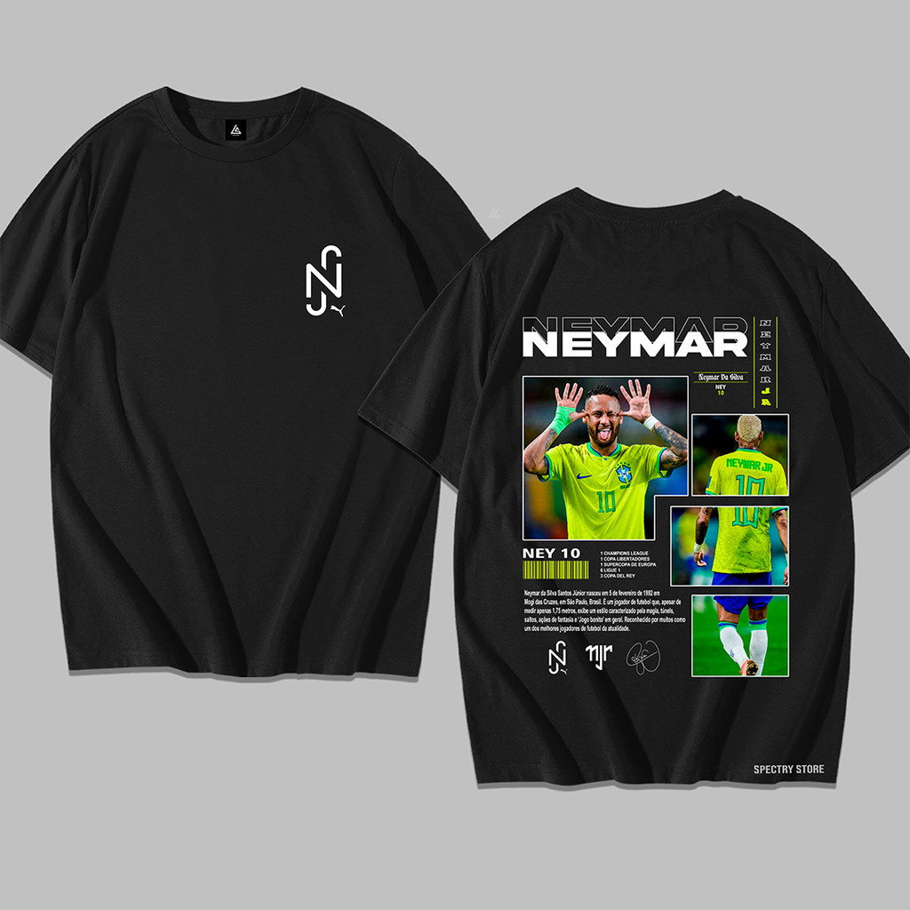 Camiseta Masculina Unissex Neymar Brasil 100% Algodão Premium Star Exclusivo Streetwear Old Street Verão em Oferta na Shopee