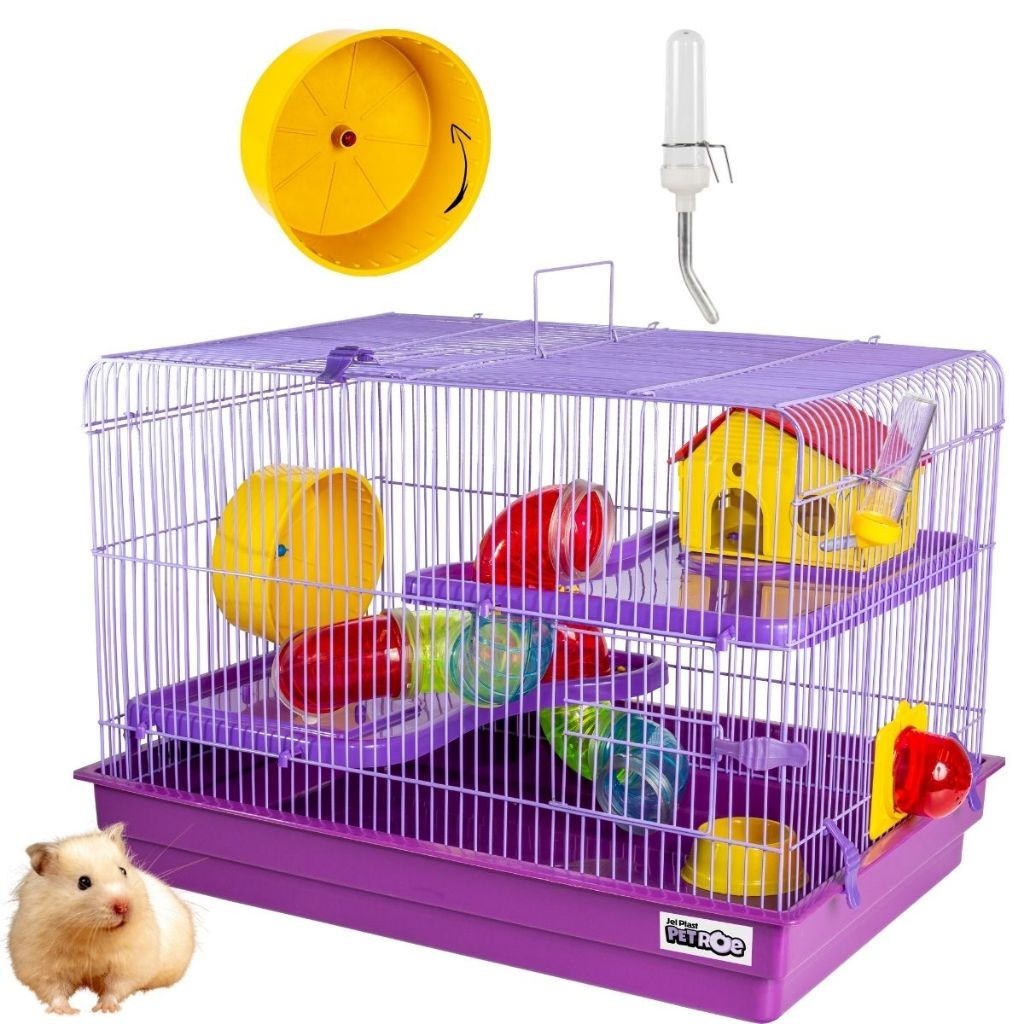 Gaiola Hamster 2 andares Tubo Luxo Completa Playground Big Space Jel Plast