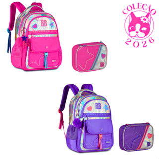 Kit Mochila de Costas Com e Estojo Rebecca Bonbon Shine - Clio Style em Oferta na Shopee