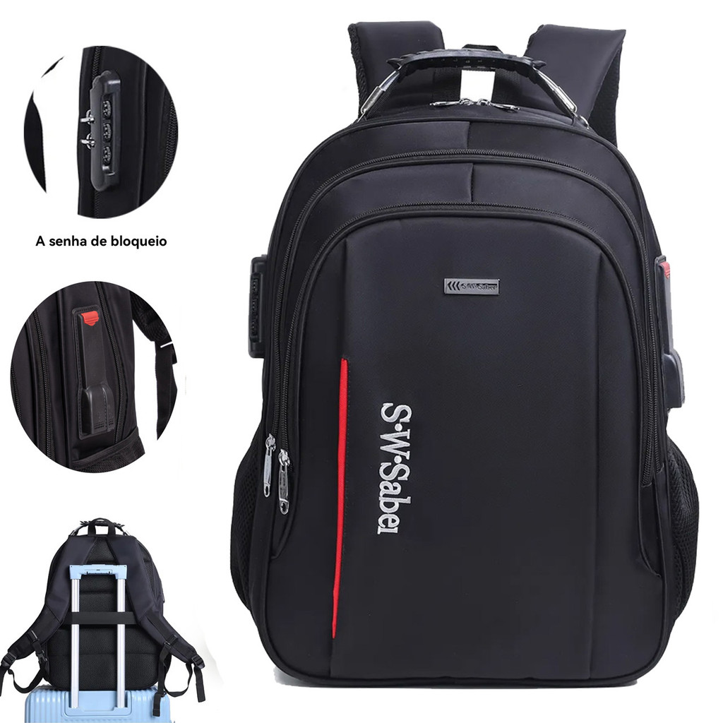 Mochila de trabalho dos homens mochila de grande capacidade para estudantes mochila escolar em Oferta na Shopee