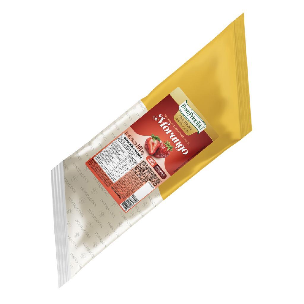 Recheio cobertura sabor morango bisnaga 1,01kg pronto para uso