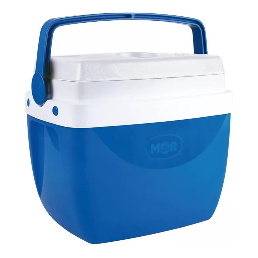 Caixa Térmica Cooler Mor 12L Azul Com Alça Articulada Comporta 13 Latas de 350ml Ideal Para Praia Camping ou Viagens