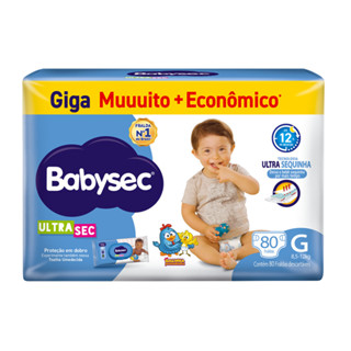 1 Pacote de Fralda BabySec Galinha Pintadinha Ultrasec G Giga – 80 Unidades- Conforto e Alta Absorção em Oferta na Shopee
