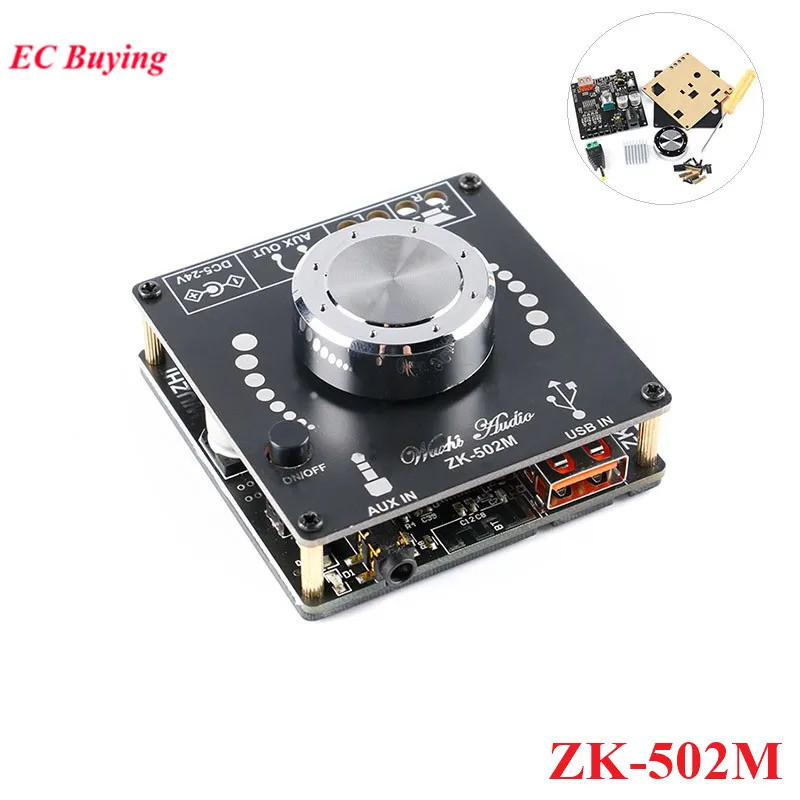 ZK-502M MINI Módulo De Placa Amplificadora De Áudio , Compatível Com Bluetooth 5.0 , 50WX2 , Amplificador Estéreo , Home